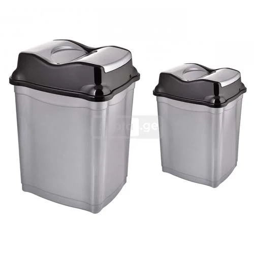 პლასტმასის ურნა ორმხრივი თავსახურით 25ლ